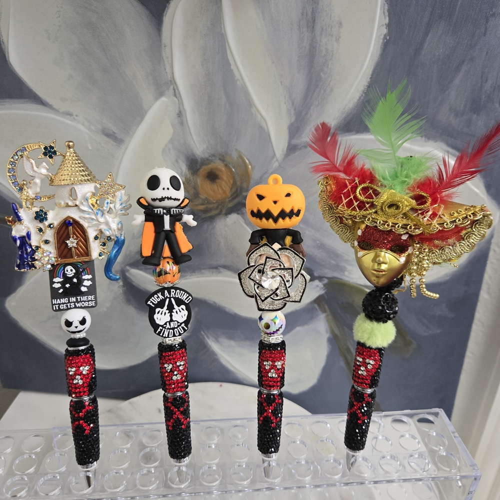 Decorative Pen Set with Halloween and Fantasy Themes